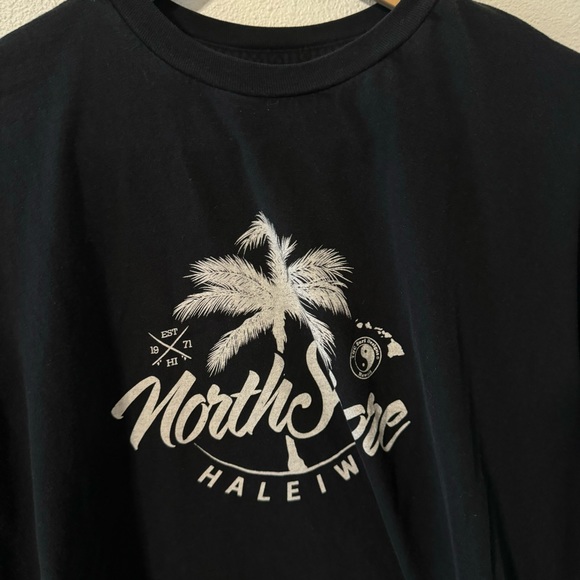T&C Surf North Shore Haleiwa Crewneck Graphic Tee Black White Short Sleeve-XL - Picture 4 of 6